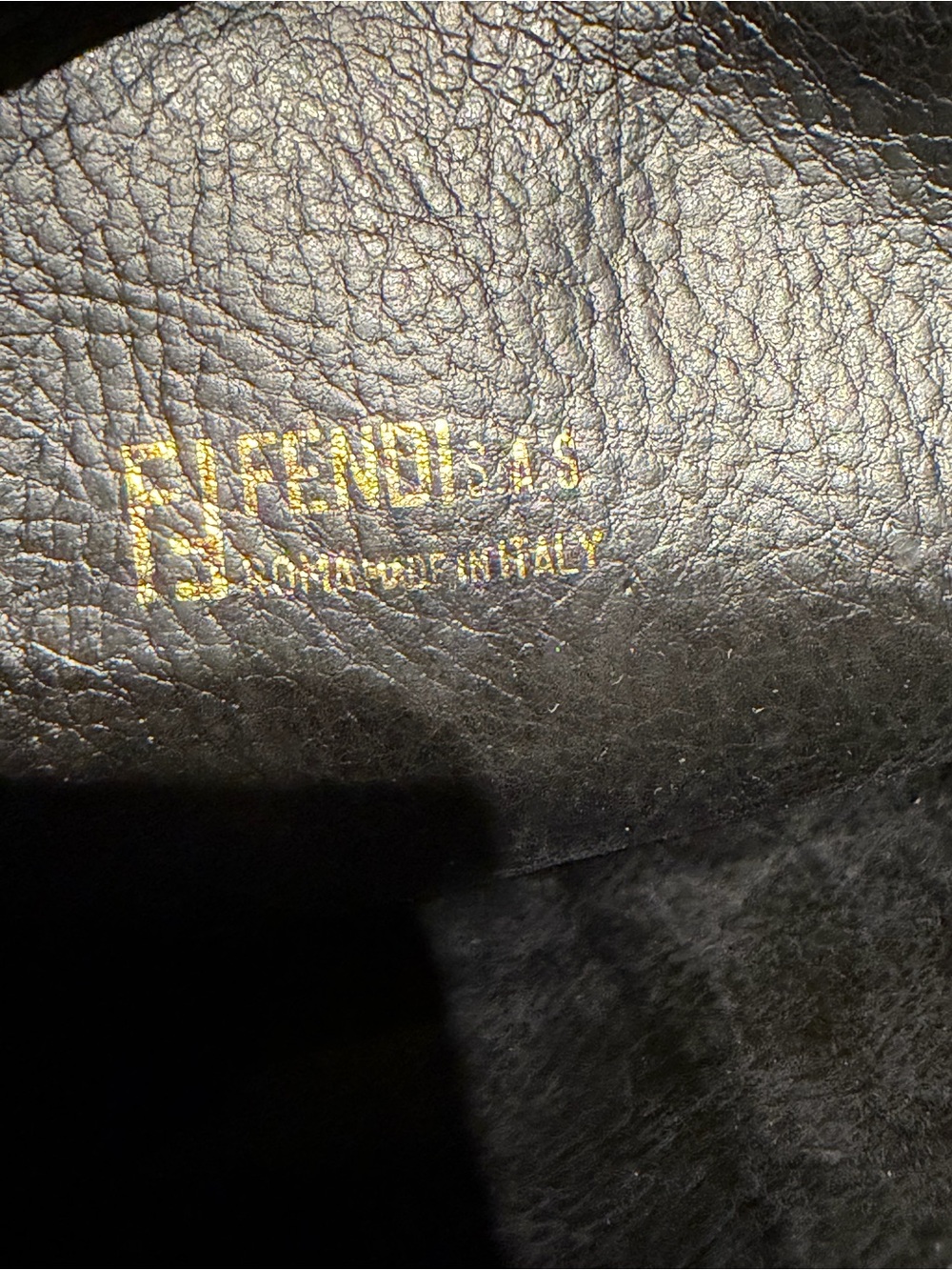 Fendi Black Leather Shoulder Bag with Embossed Center Stripe - Picture 8 of 11